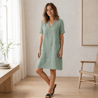 Zomerjurk Nora – Luchtig-licht in linnen-look