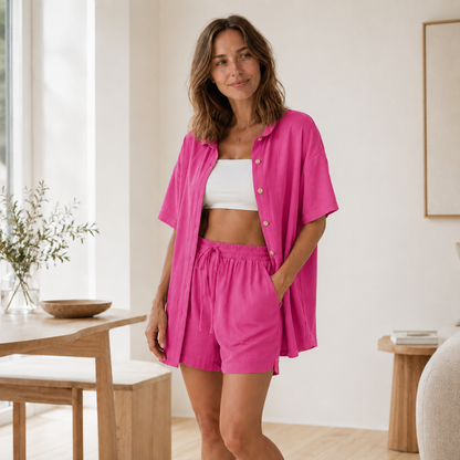 Loungewear-set Nea – Oversized hemd & short
