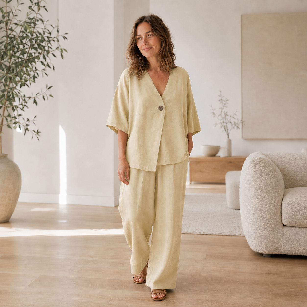 Loungewear-set Mara – Blouse & wijde broek