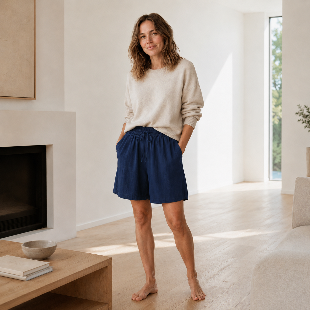 Bermuda-short Lola – Los met hoge taille
