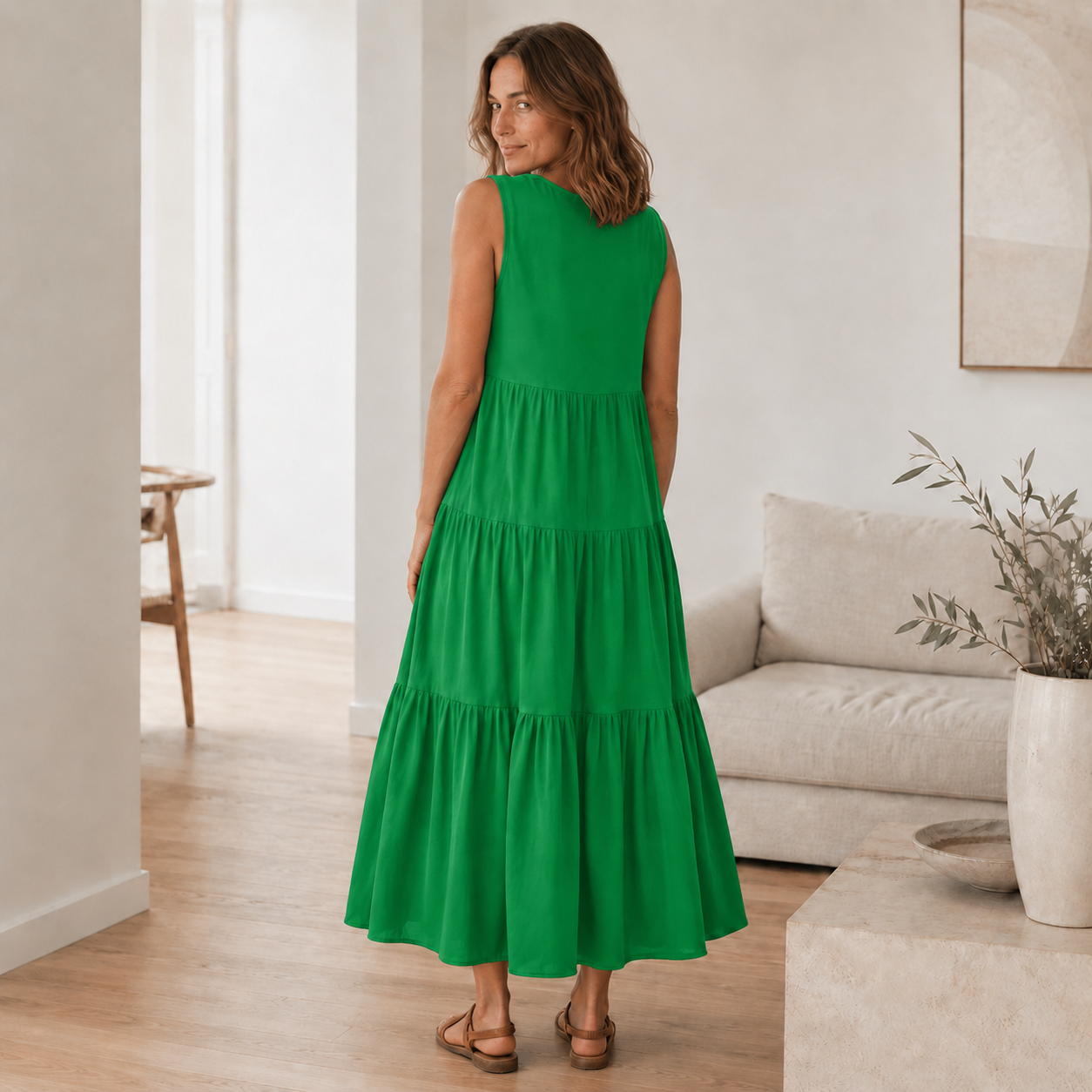 Maxi-jurk Smilla – Vloeiend met volant-lagen