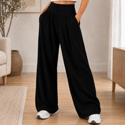 Wijde broek Saga – High-waist met vloeiende pijp